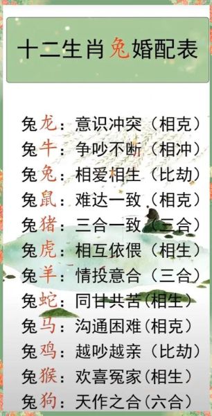 配兔的结婚生肖属相（属兔和什么生肖最配结婚？）