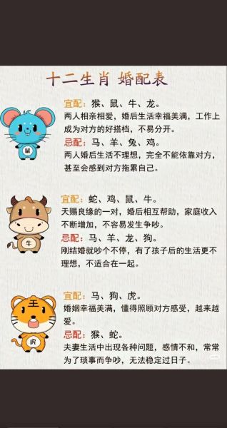 算命图解生肖属相婚配（属相婚配表全解图👫新手速查版）