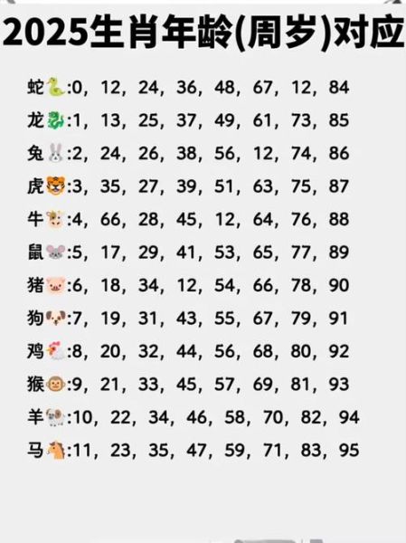 生肖查询属相年龄（生肖查询2025年属相年龄对照表）