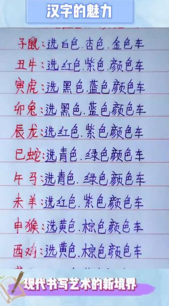 生肖属相车颜色代表什么（生肖属相车颜色宜忌指南）
