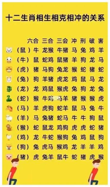 生肖属相相冲相合（2024生肖相冲相合表大全）