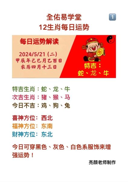 运势生肖运气属相（12生肖明日运势查询）