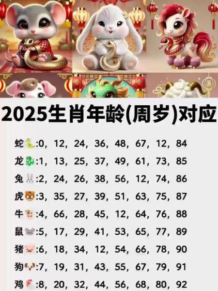 生肖属相岁数表（2025生肖年龄对照表（属相岁数速查））