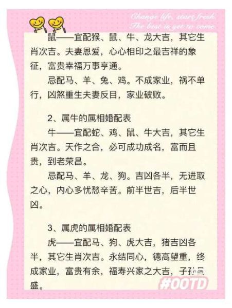 生肖婚配属相婚克（生肖婚配禁忌表准不准）