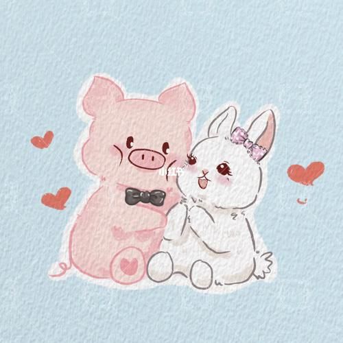 生肖属相情侣头像猪鼠（猪鼠情侣头像可爱一对怎么选🐷💕🐭）