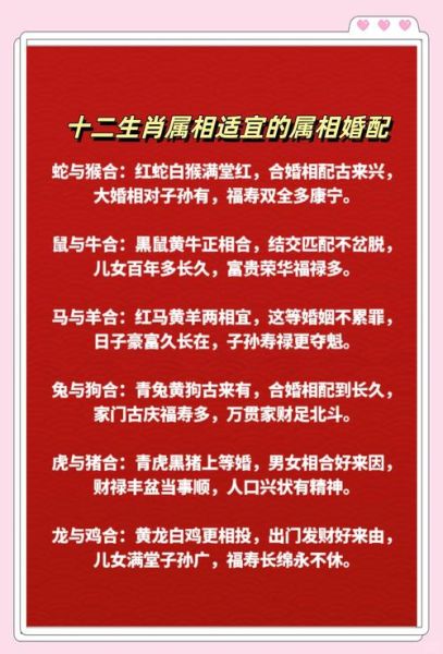 适合夫妻生肖配对的属相（夫妻属相最佳配对查询表）