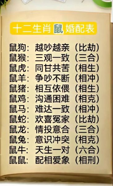 鼠生肖最佳婚姻属相（鼠生肖最配哪些属相）