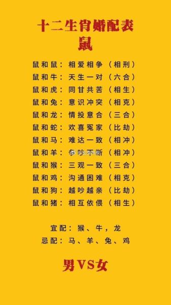 生肖1972年属相婚配（1972属鼠最佳婚配表）