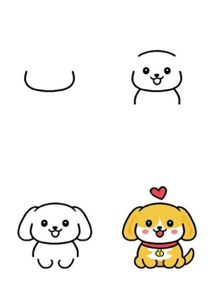 狗属相生肖简笔画（狗生肖简笔画教程）