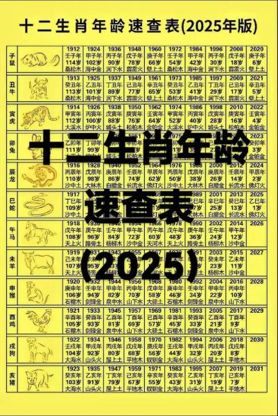 生肖属相号码表（生肖属相号码表对照表2025最新版）