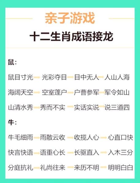 生肖属相的成语接龙（生肖成语接龙大全）