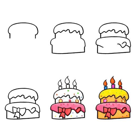 生肖属相蛋糕简笔画（可爱生肖属相蛋糕简笔画教程）