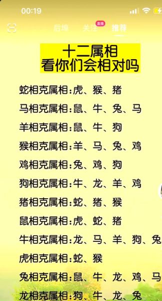 十二生生肖属相相克（十二生生肖属相相克到底怎么查）